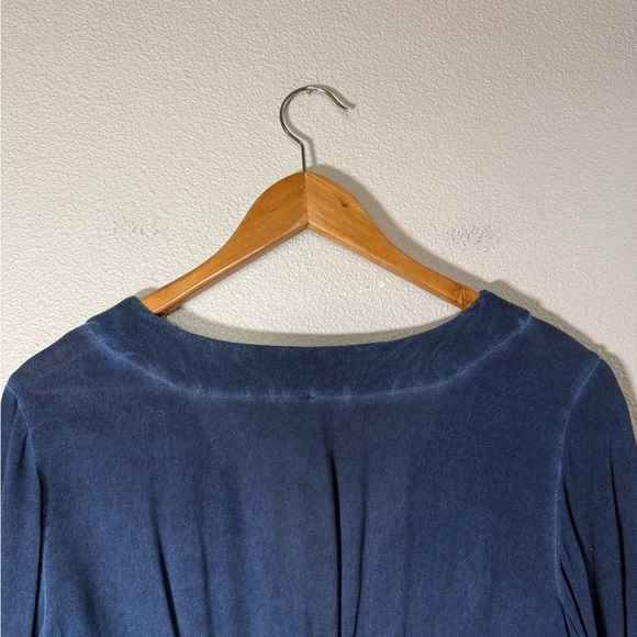 Free People Boho Bell Sleeve Blouse Deep Indigo Small - Picture 6 of 9